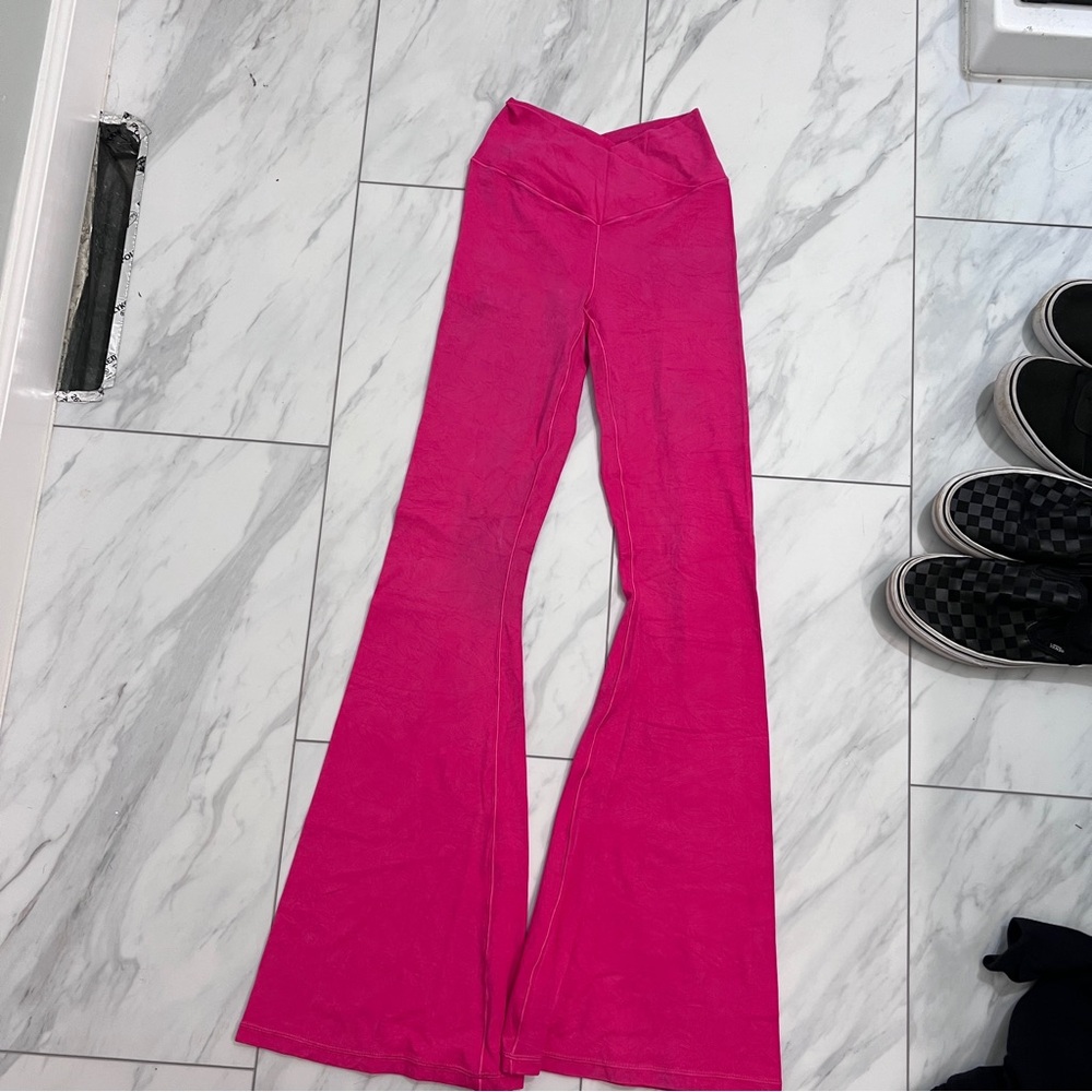 Aerie Bright Pink RealMe Flared Leggings